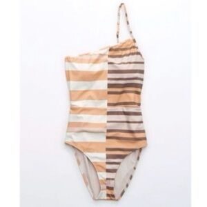NWOT AERIE zone shoulder stripe swimsuit size small